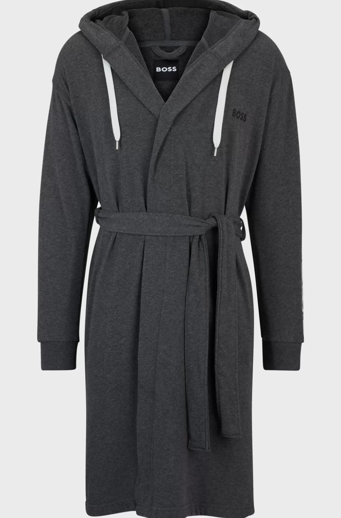 HUGO BOSS Morgenkåbe Med Hætte Og ærmer Med Printet Logo