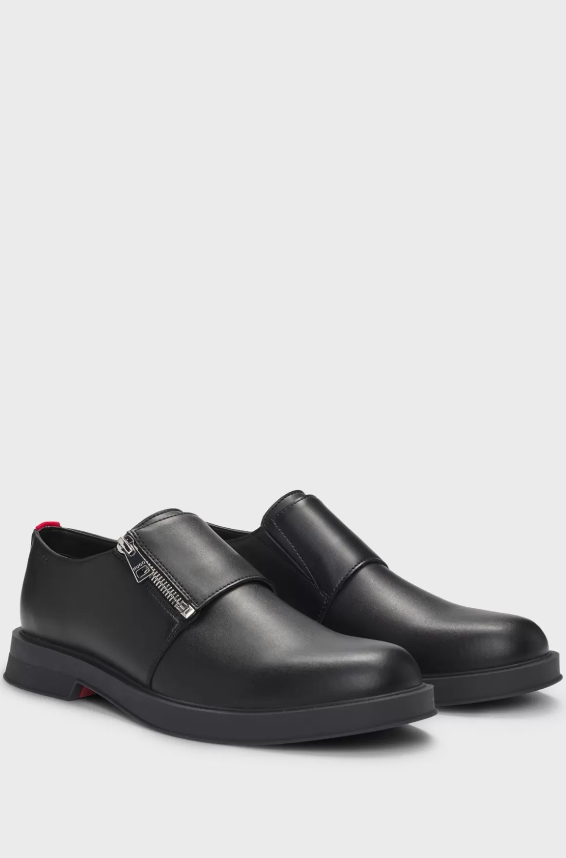 HUGO BOSS Munkesko I Læder Med Kvart Lynlås