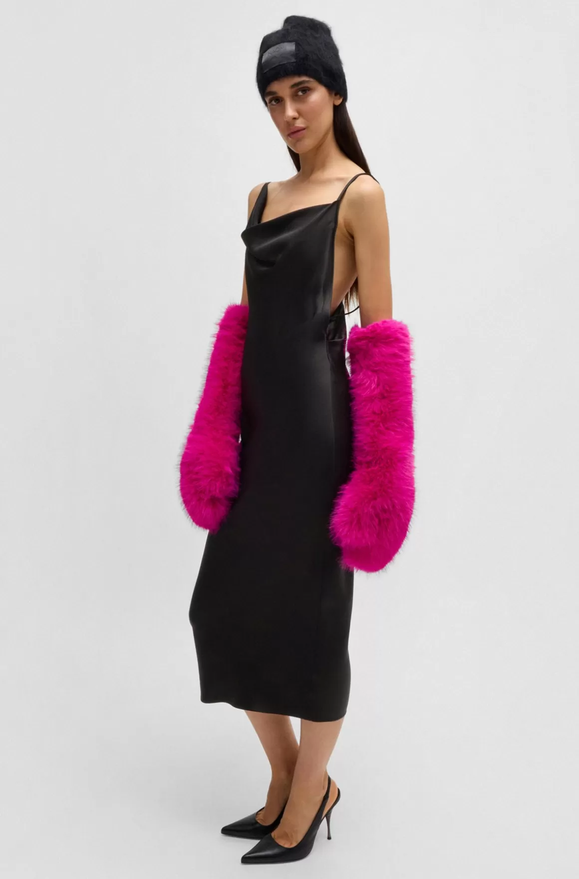 HUGO BOSS NAOMI X BOSS-cocktailkjole Med Asymmetrisk Draperet Hals