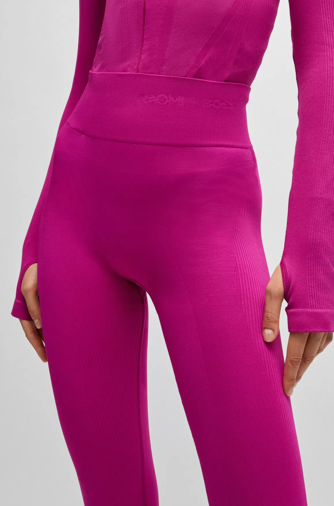 HUGO BOSS NAOMI X BOSS-leggings I Jersey Med Stræk Og Brandet Linning