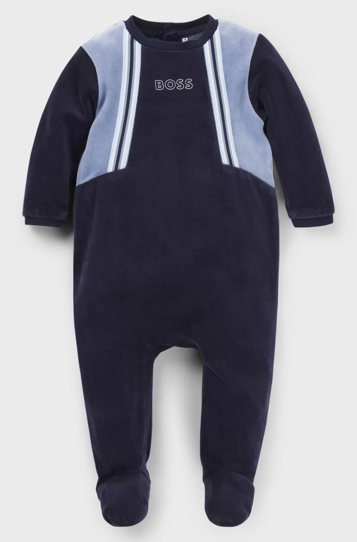 Børn HUGO BOSS Natdragt Til Babyer I Velour Af Bomuldsblanding Med Logoprint