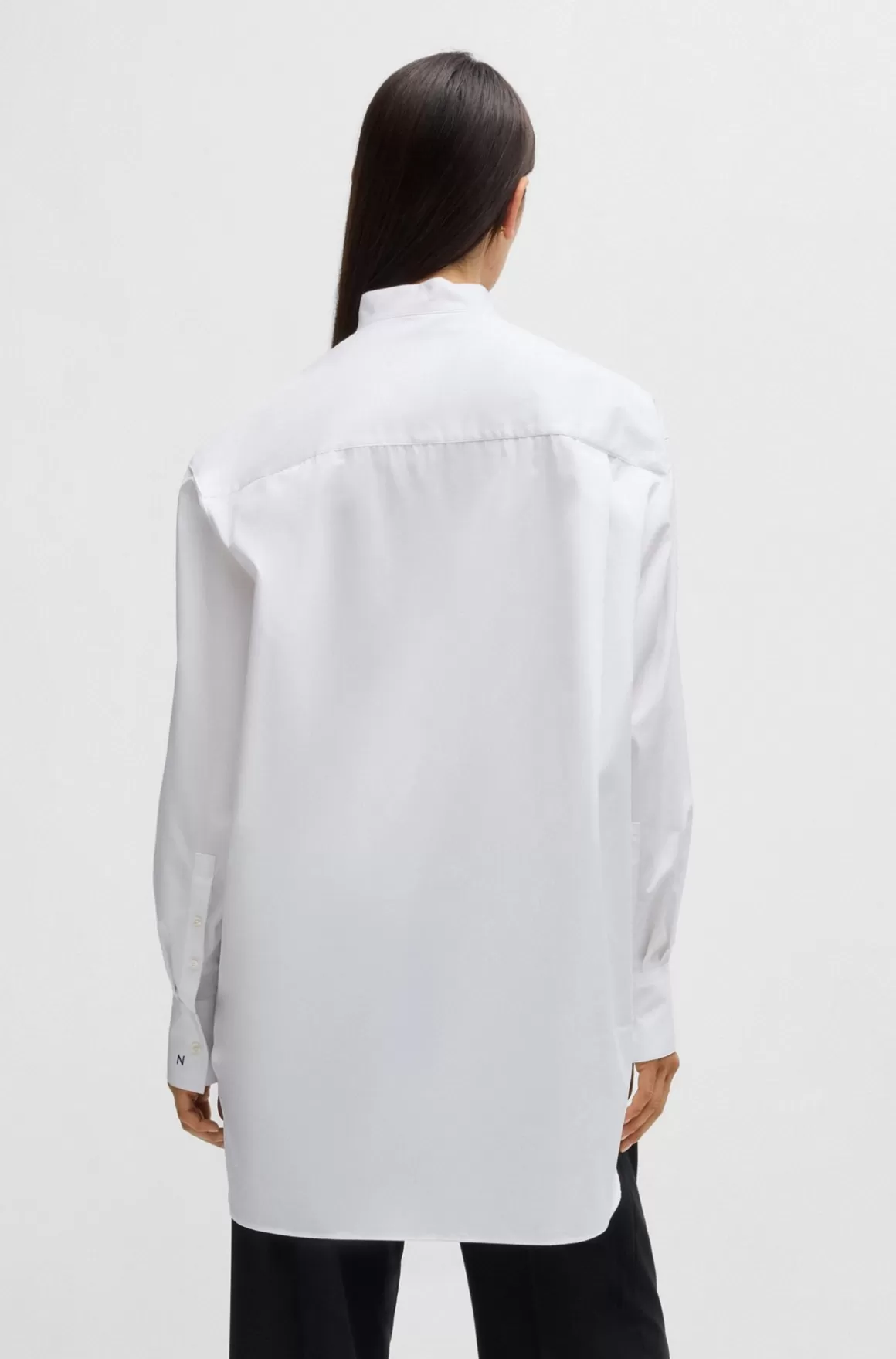 Dame HUGO BOSS Oversize Fit Naomi X BOSS-skjorte I Bomuld