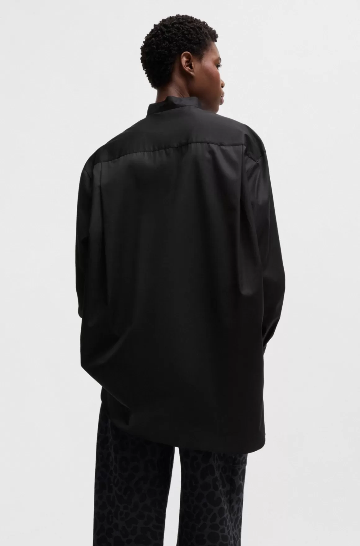 Dame HUGO BOSS Oversize Fit Naomi X BOSS-skjorte I Bomuld