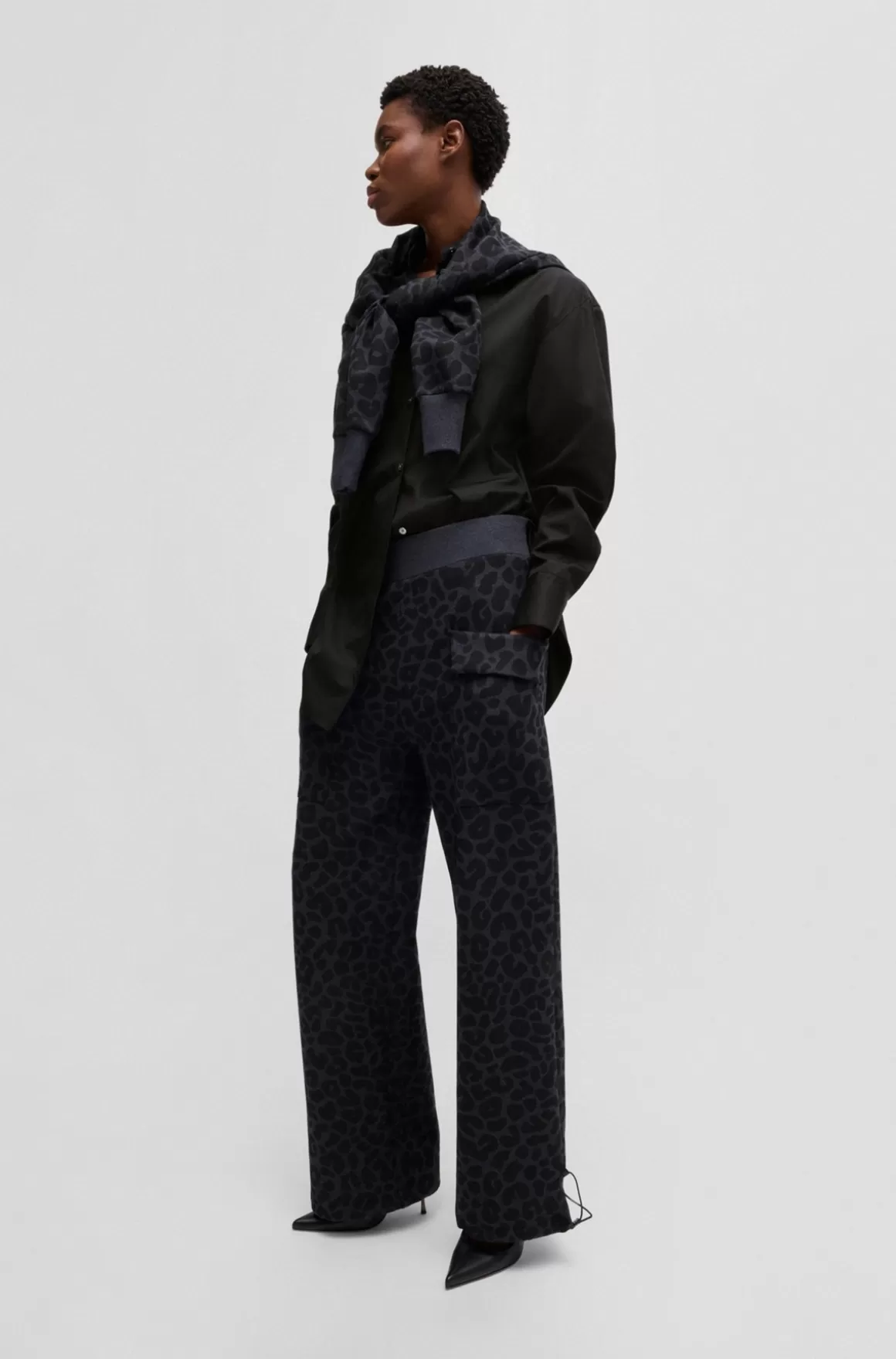 Dame HUGO BOSS Oversize Fit Naomi X BOSS-skjorte I Bomuld