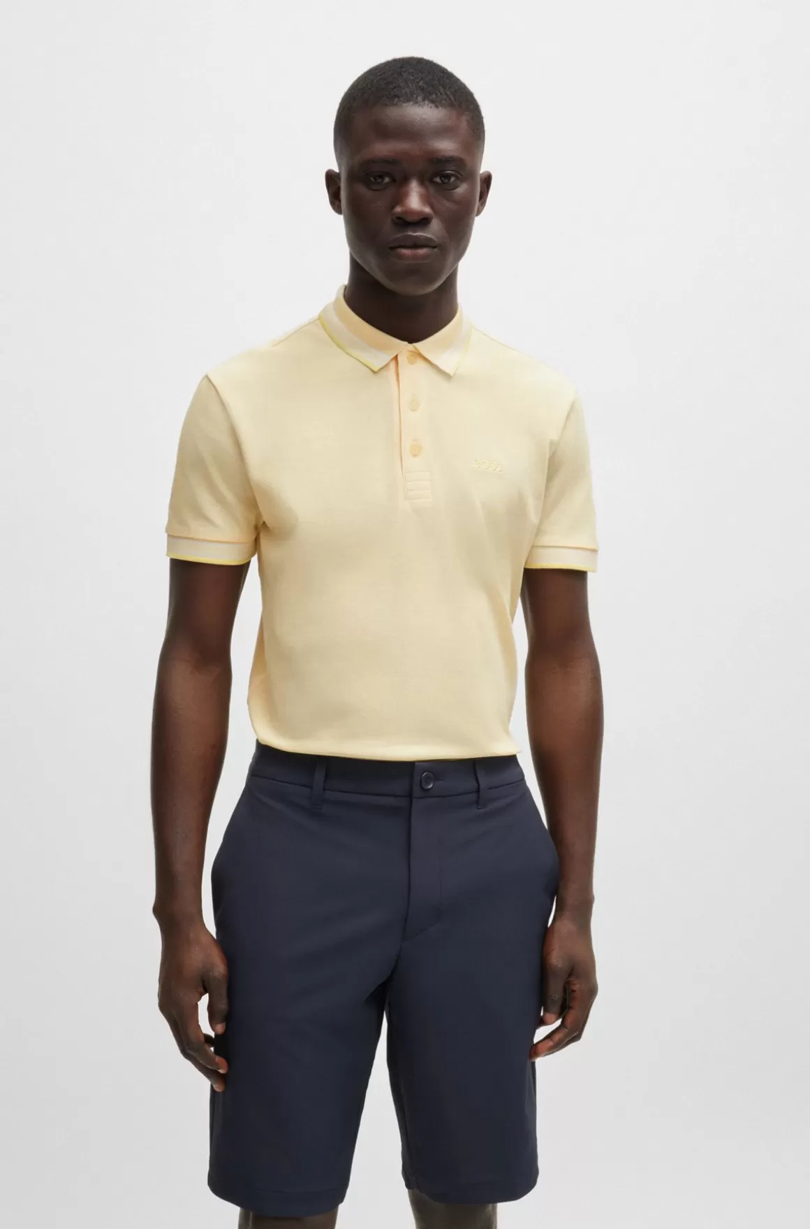 HUGO BOSS Paddy Poloshirt I Bomuldspiqué Med Logo I Kontrastfarve