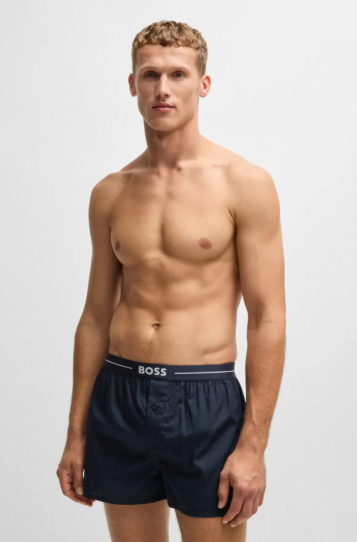 HUGO BOSS Pakke Med To Pyjamasshorts I Bomuld Med Logo-linning