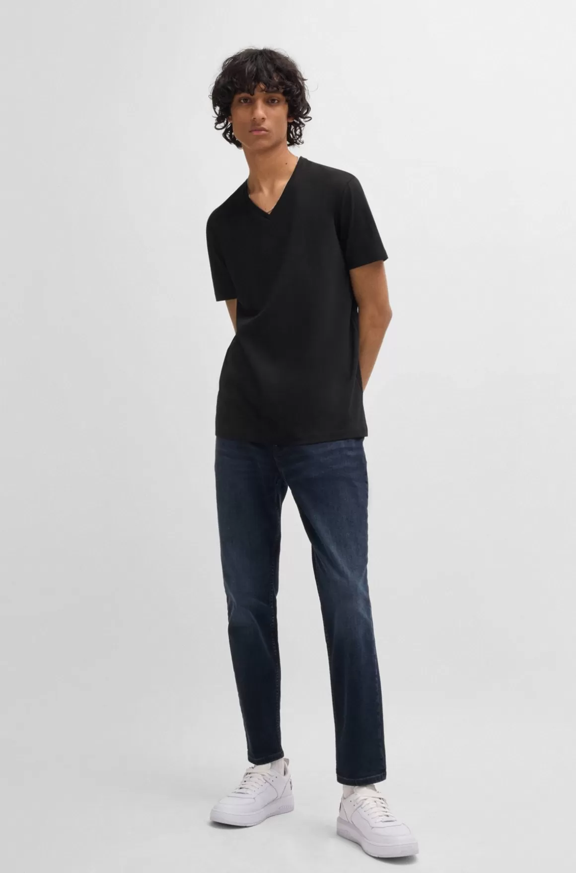 HUGO BOSS Pakke Med To T-shirts Med V-hals I Bomuld Med Stræk