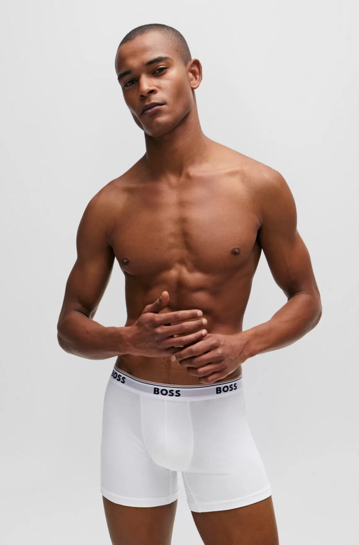 HUGO BOSS Pakke Med Tre Boxer-underbukser I Bomuld Med Stræk Med Logoer