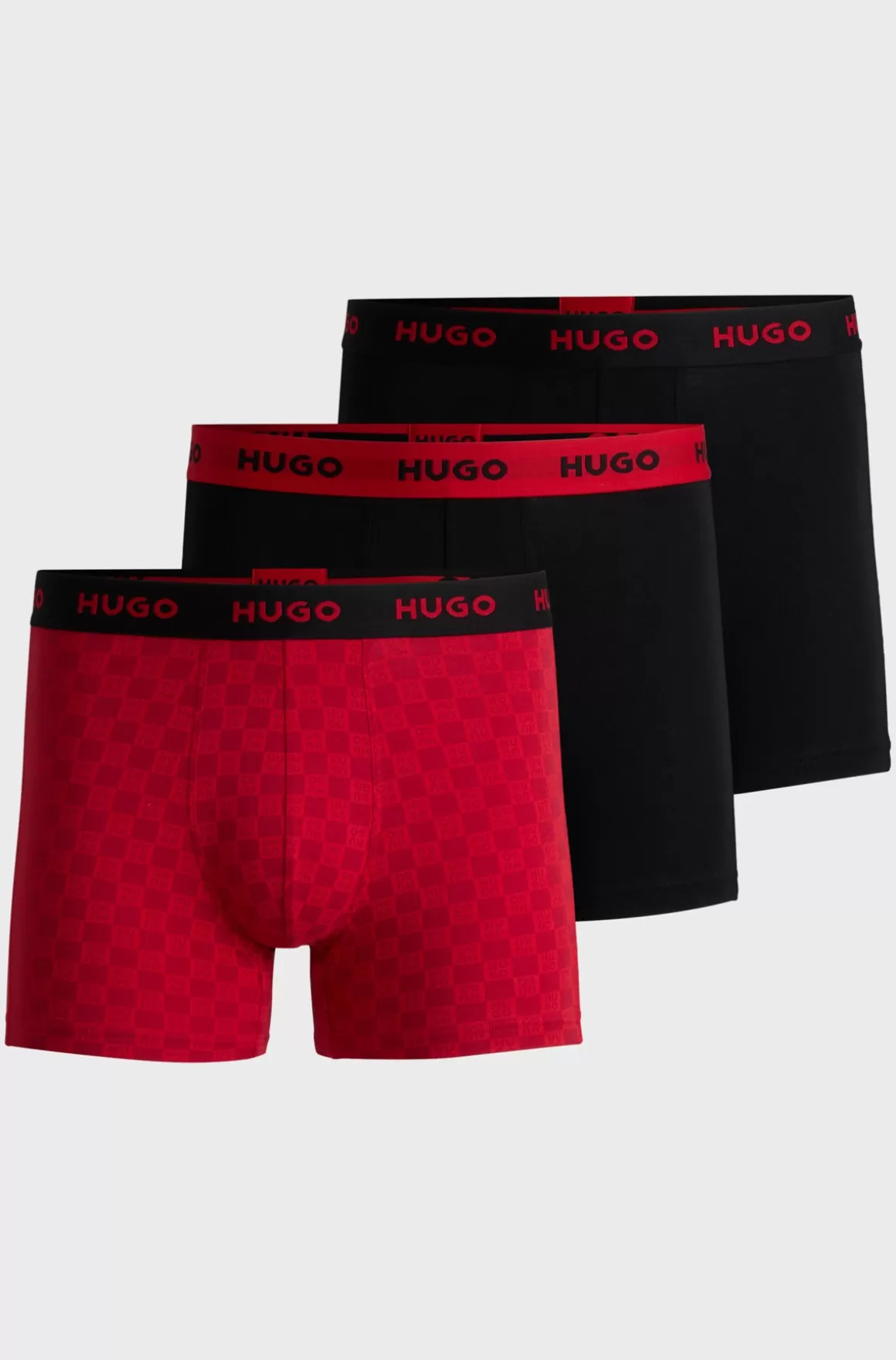 HUGO BOSS Pakke Med Tre Par Boksershorts I Bomuld Med Stræk Og Logoer