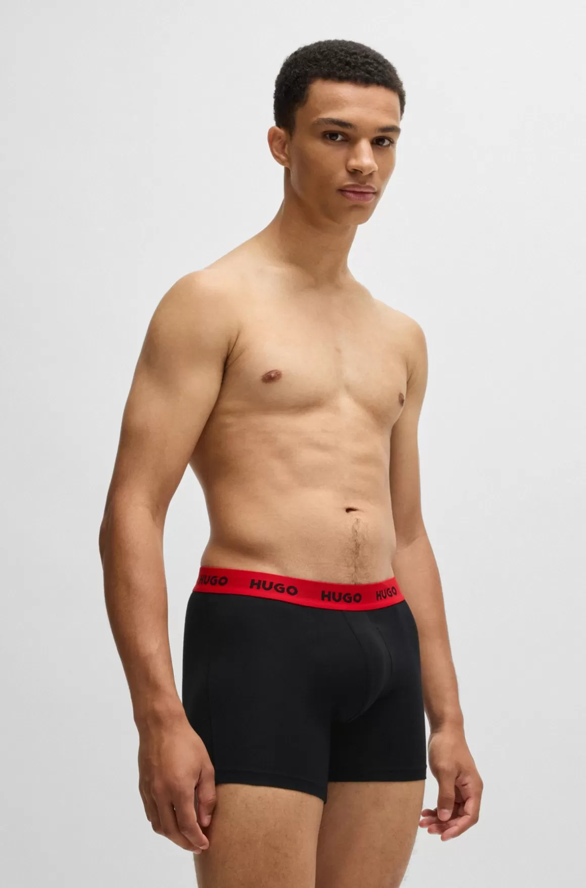 HUGO BOSS Pakke Med Tre Par Boksershorts I Bomuld Med Stræk Og Logoer
