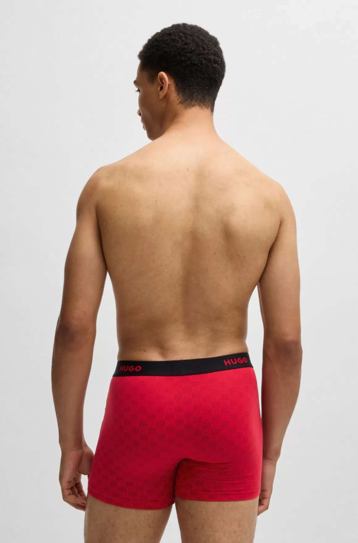 HUGO BOSS Pakke Med Tre Par Boksershorts I Bomuld Med Stræk Og Logoer