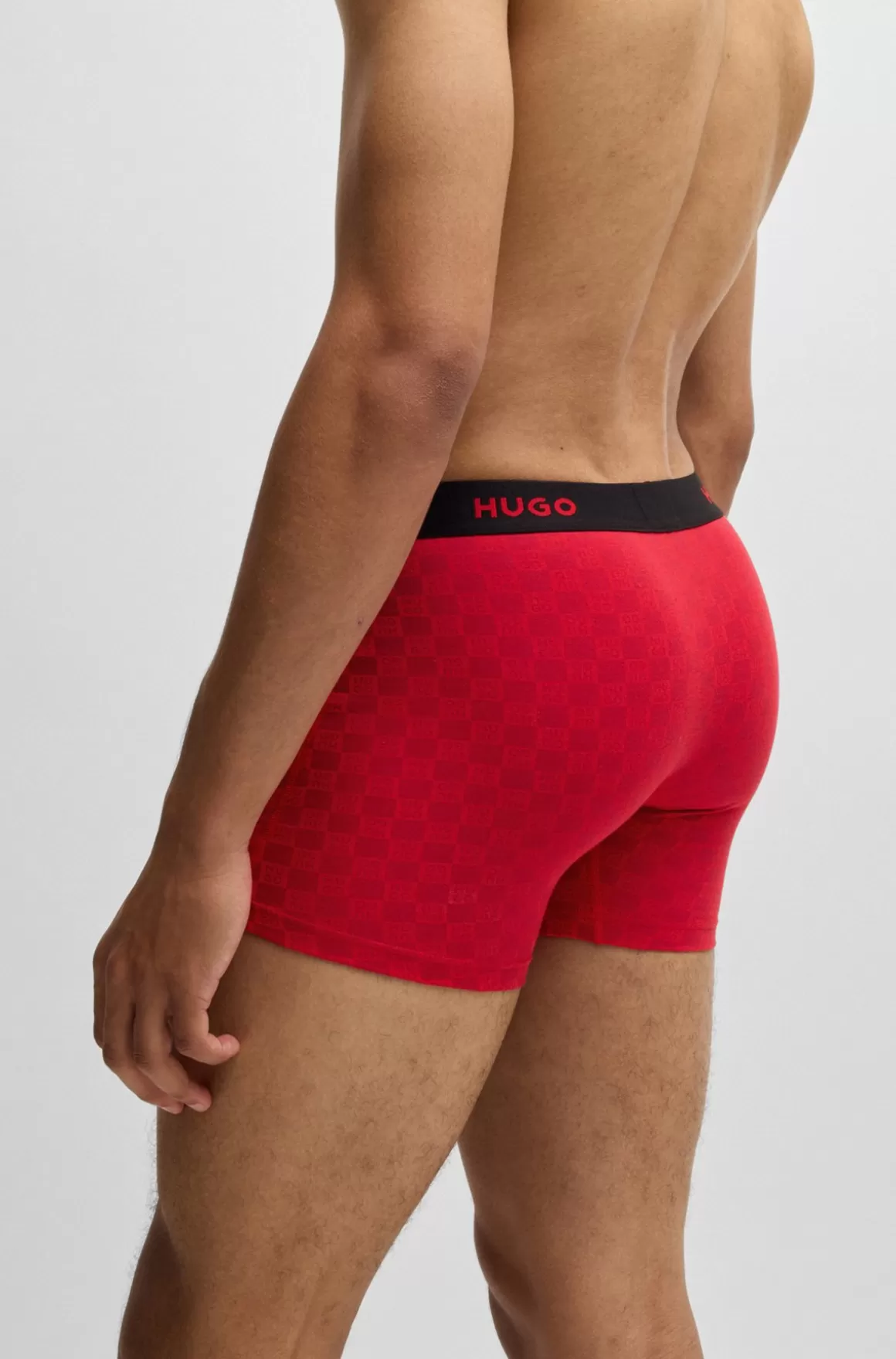 HUGO BOSS Pakke Med Tre Par Boksershorts I Bomuld Med Stræk Og Logoer