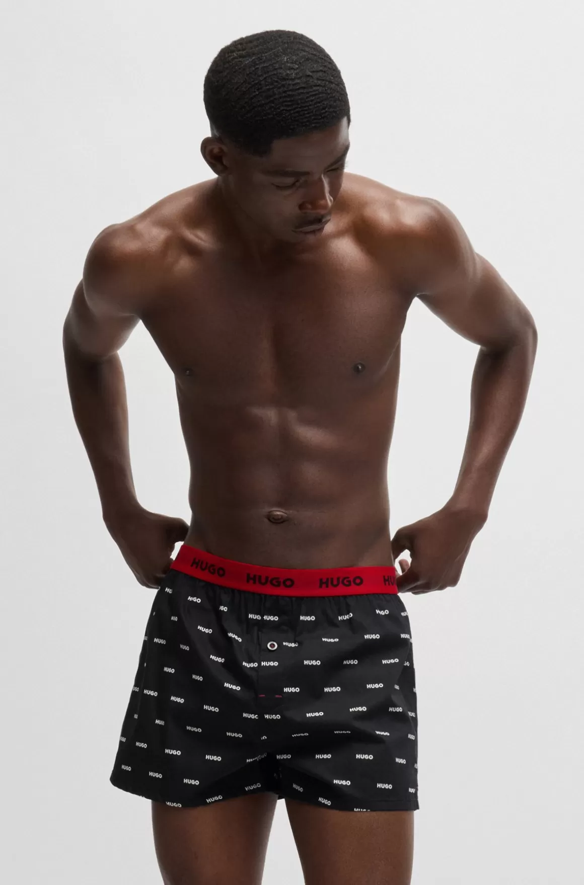 HUGO BOSS Pakke Med Tre Par Boxershorts I Bomuld Med Logolinning