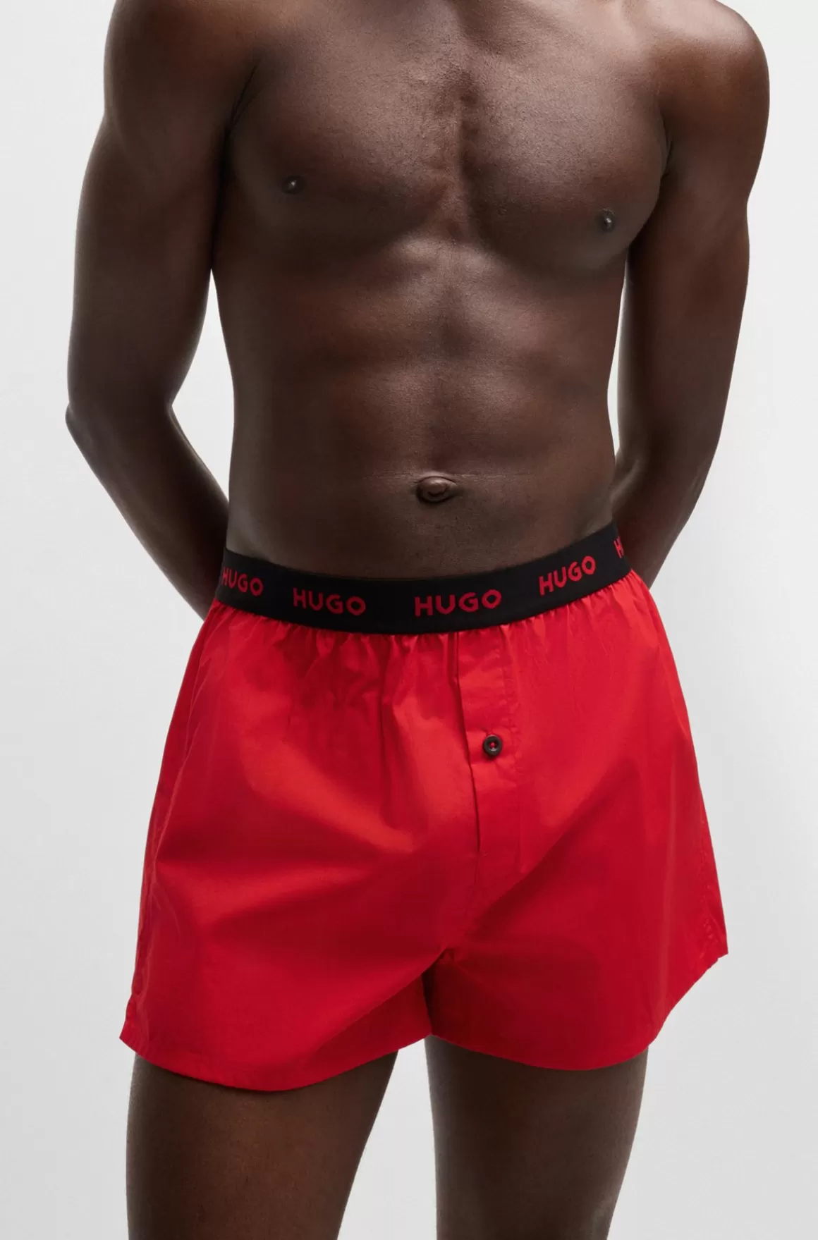 HUGO BOSS Pakke Med Tre Par Boxershorts I Bomuld Med Logolinning