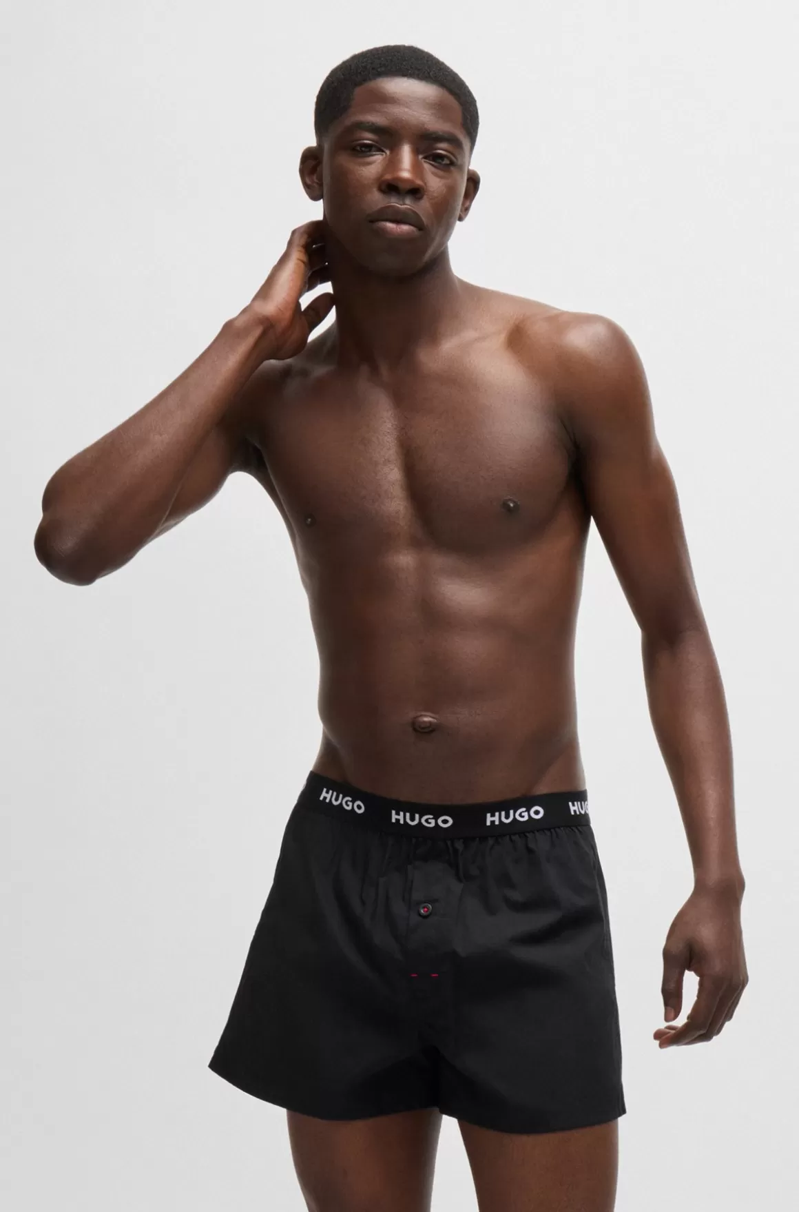HUGO BOSS Pakke Med Tre Par Boxershorts I Bomuld Med Logolinning