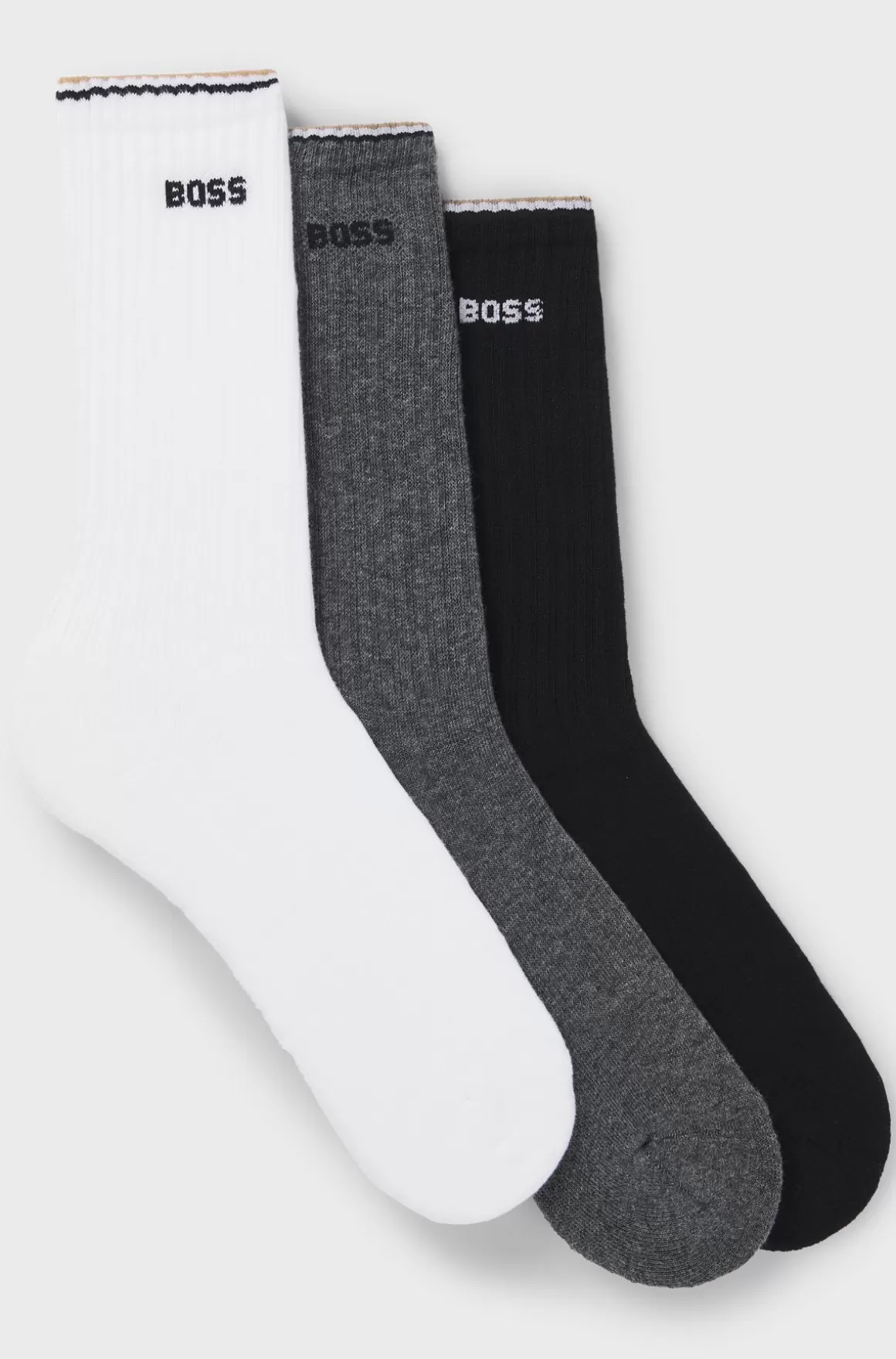 HUGO BOSS Pakke Med Tre Par Korte Sokker I Bomuldsblanding Med Logoer