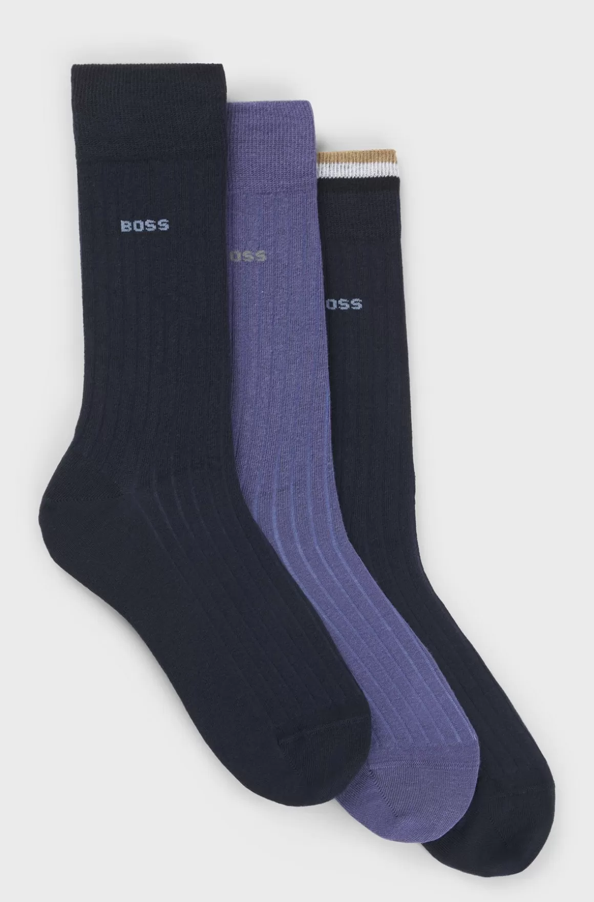 HUGO BOSS Pakke Med Tre Par Strømper Med Almindelig Længde I En Bomuldsblanding
