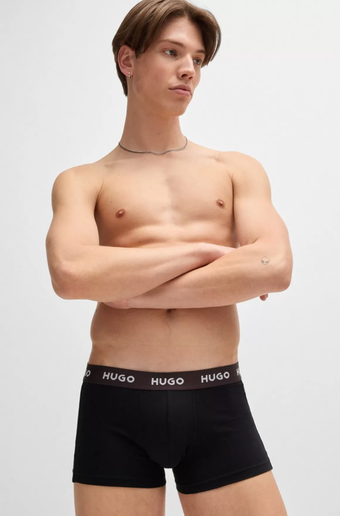 HUGO BOSS Pakke Med Tre Par Underbukser I Bomuld Med Stræk Og Linning Med Logo