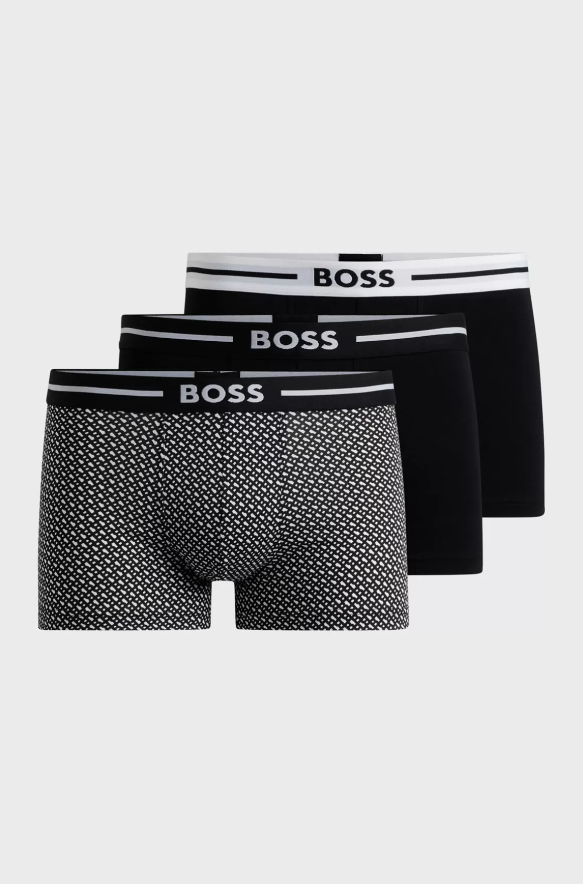HUGO BOSS Pakke Med Tre Par Underbukser I Bomuld Med Stræk Og Logolinning