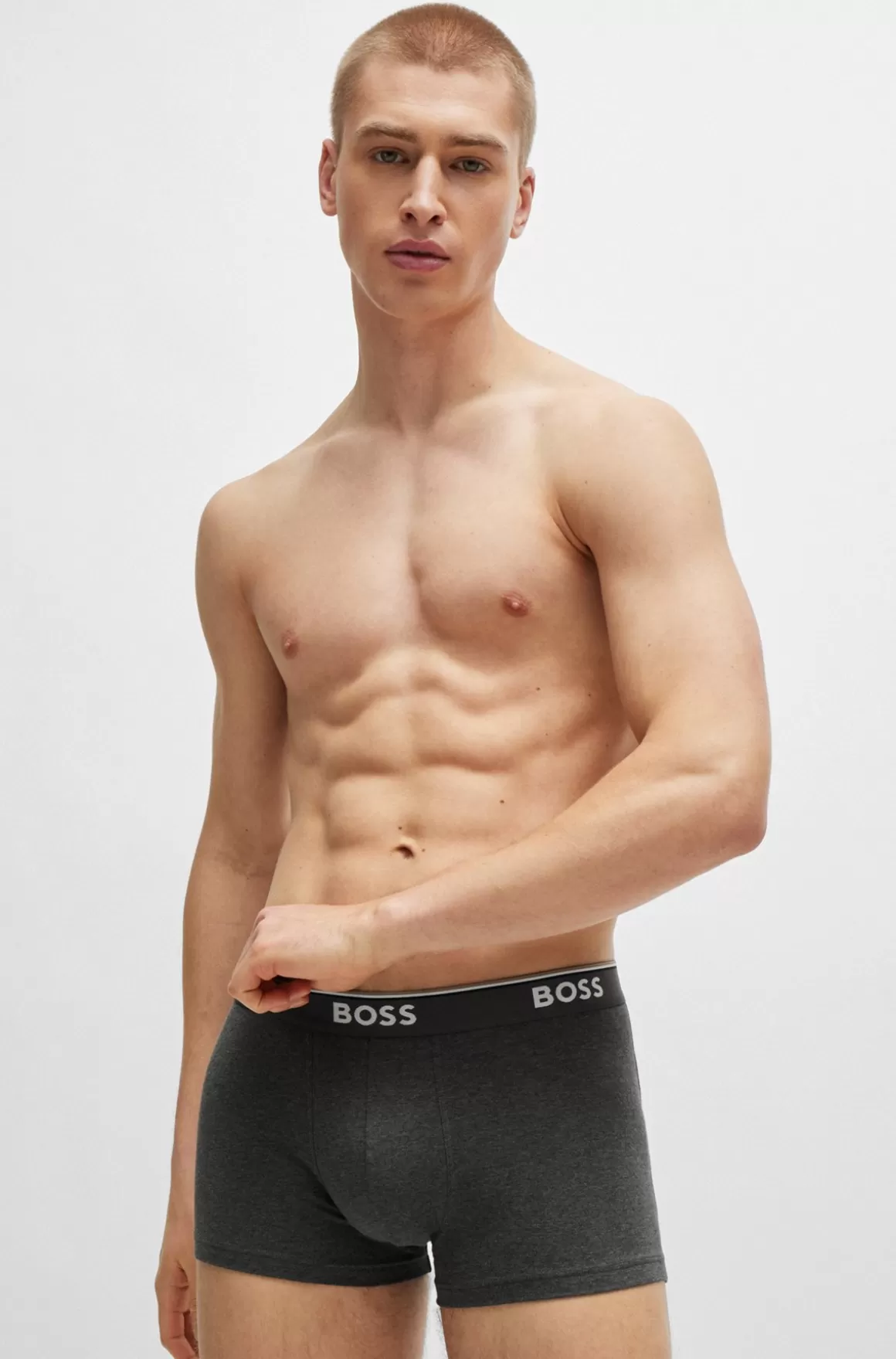 HUGO BOSS Pakke Med Tre Par Underbukser I Bomuld Med Stræk Og Logolinning