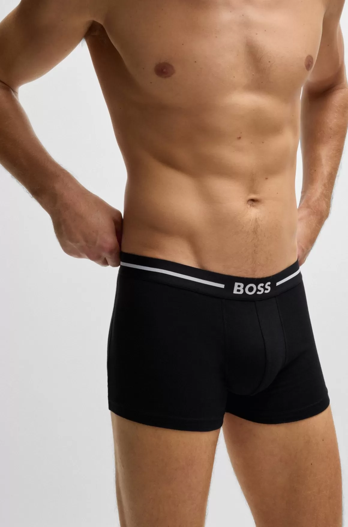 HUGO BOSS Pakke Med Tre Par Underbukser I Bomuld Med Stræk Og Logolinning