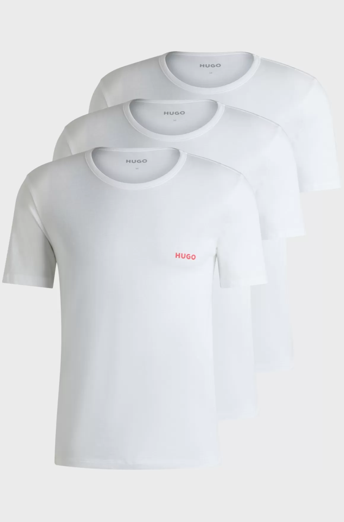 HUGO BOSS Pakke Med Tre Undertøjs-T-shirts I Bomuld Med Logoprint