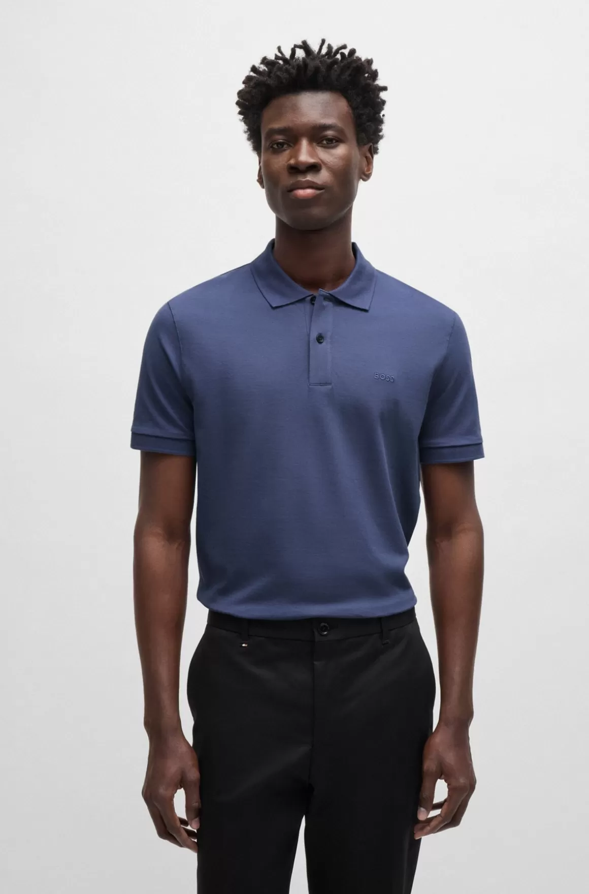 HUGO BOSS Pallas Poloshirt I økologisk Bomuld Med Broderet Logo