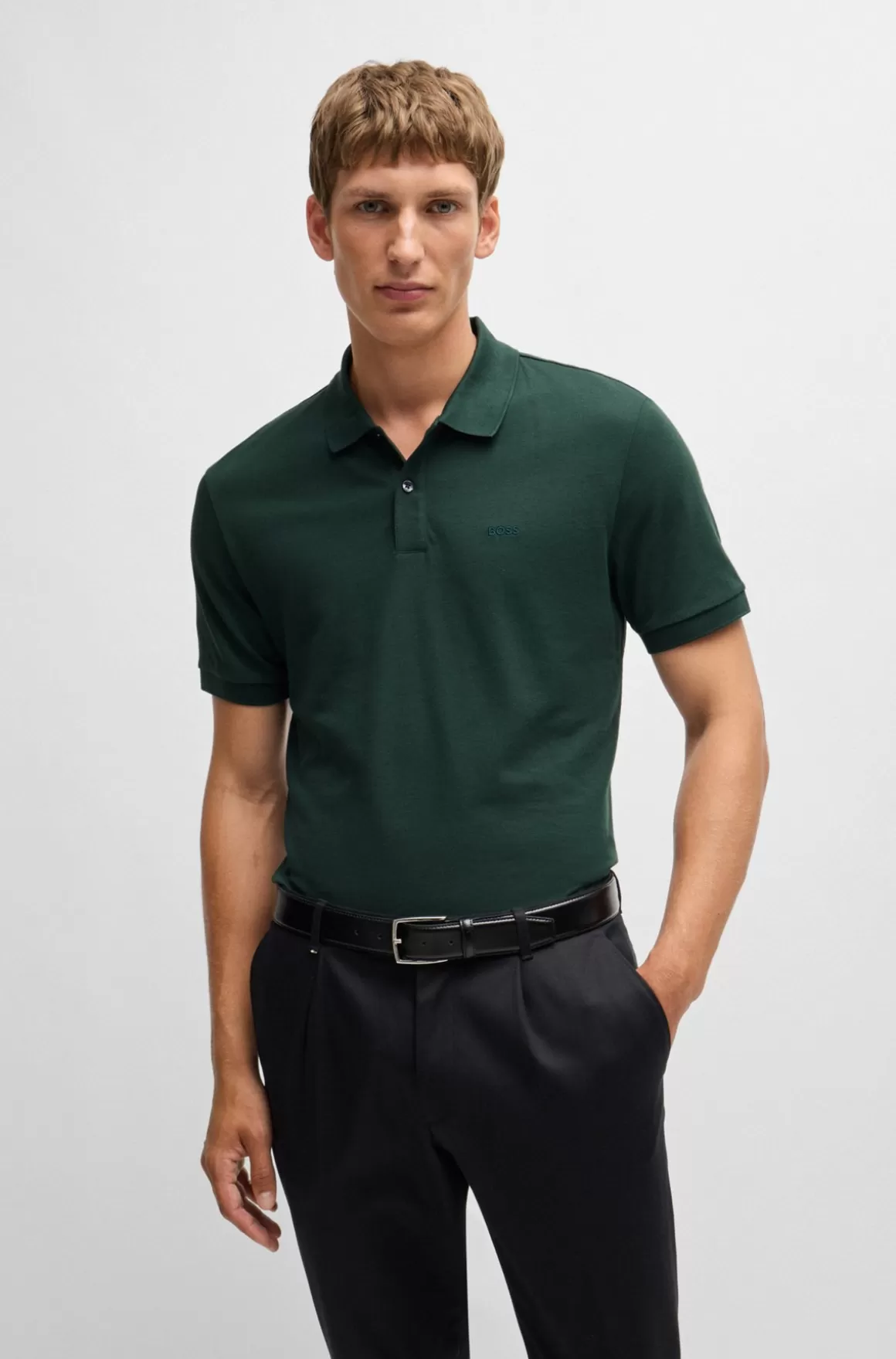 HUGO BOSS Pallas Poloshirt Med Regular Fit I Bomuld Med Broderet Logo