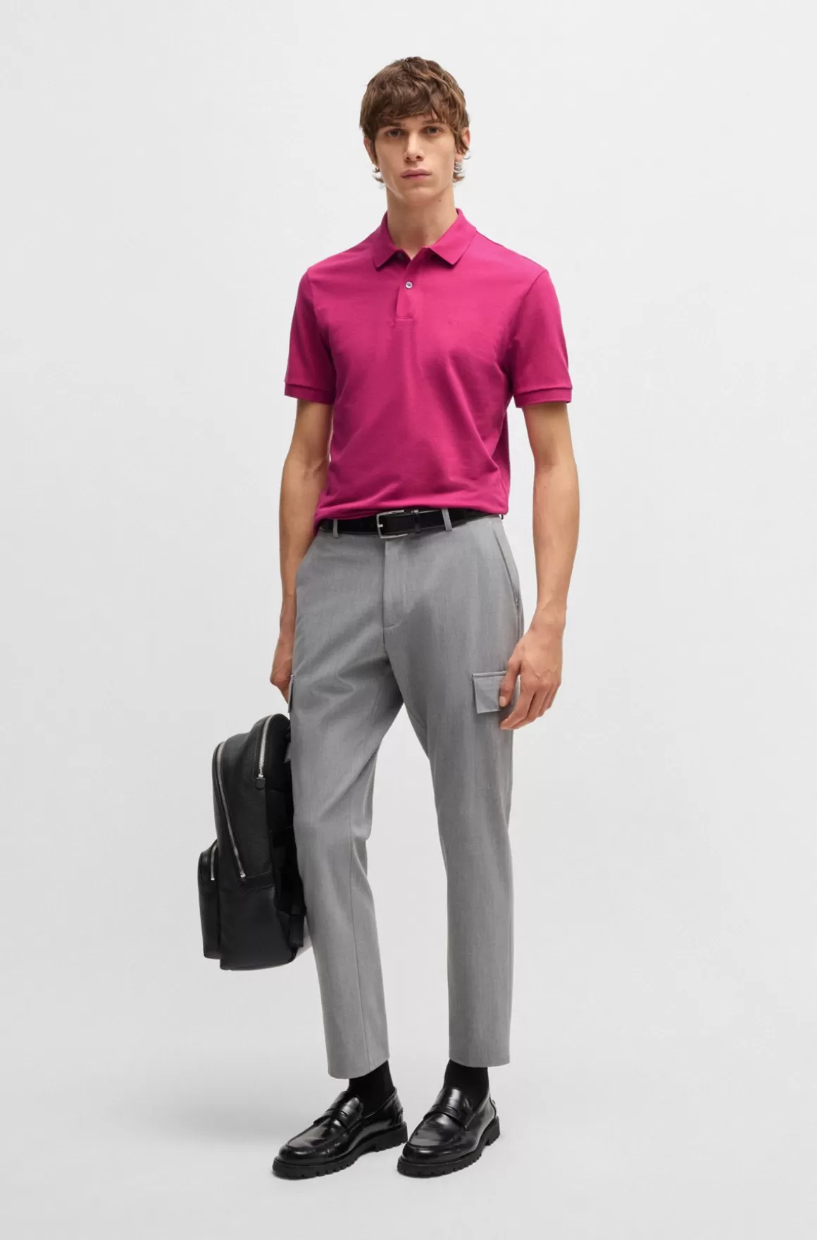 HUGO BOSS Pallas Poloshirt Med Regular Fit I Bomuld Med Broderet Logo