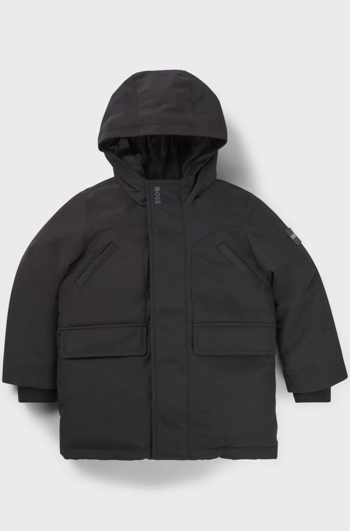 Børn HUGO BOSS Parkajakke Med Hætte Og Logo Til Børn
