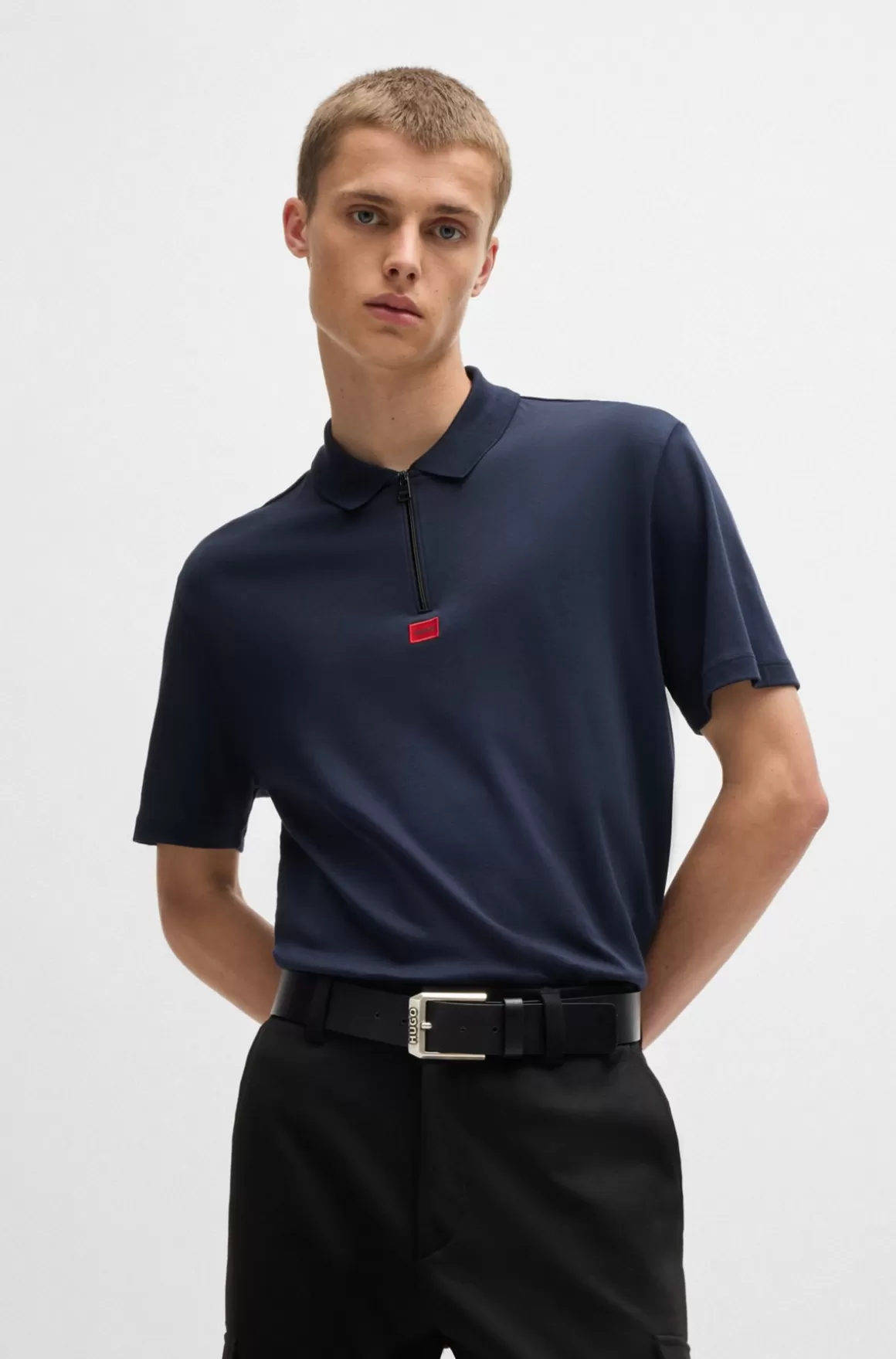 HUGO BOSS Poloshirt I Bomuldsjersey Med Logomærkat