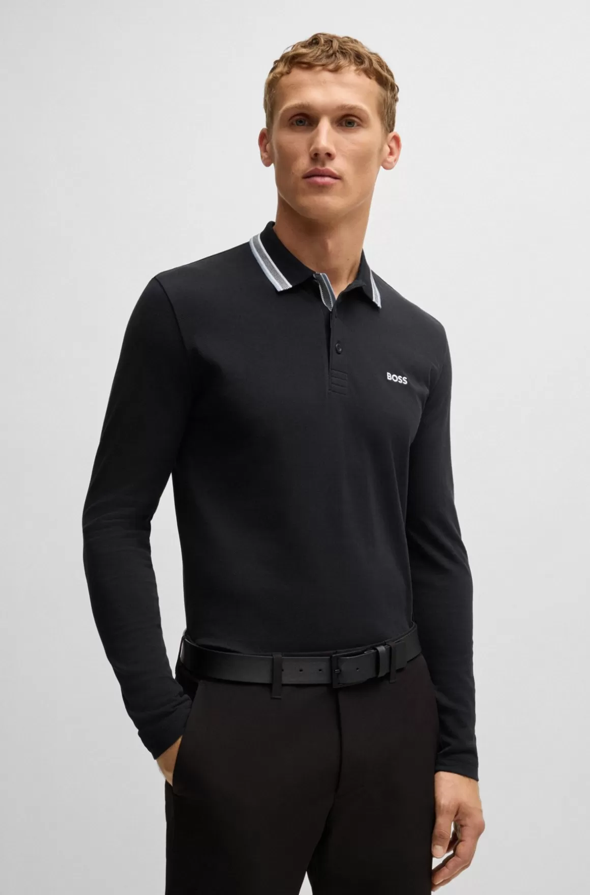HUGO BOSS Poloshirt I Bomuldspiqué Med Logo I Kontrastfarve