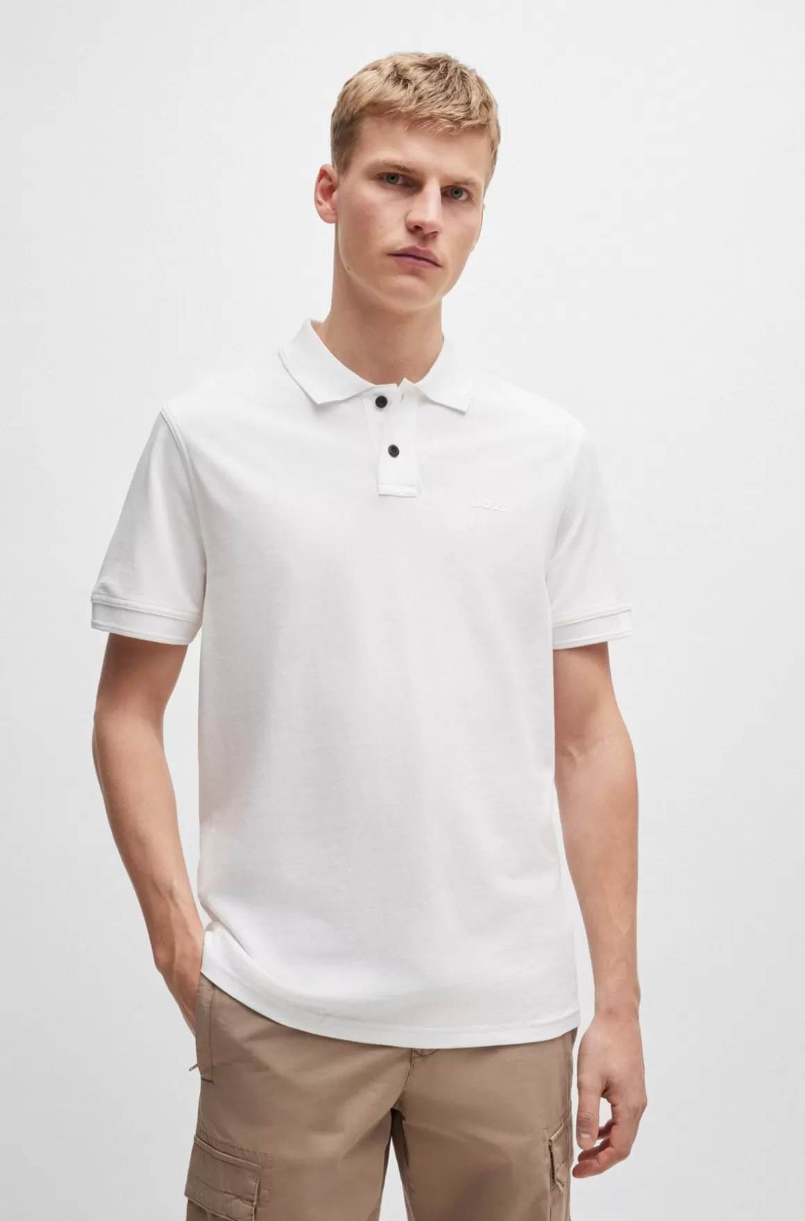 HUGO BOSS Poloshirt I Bomuldspiqué Med Logoprint