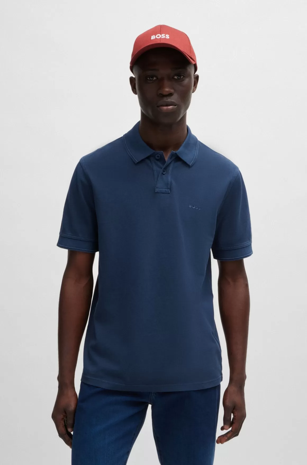 HUGO BOSS Poloshirt I Bomuldspiqué Med Logoprint