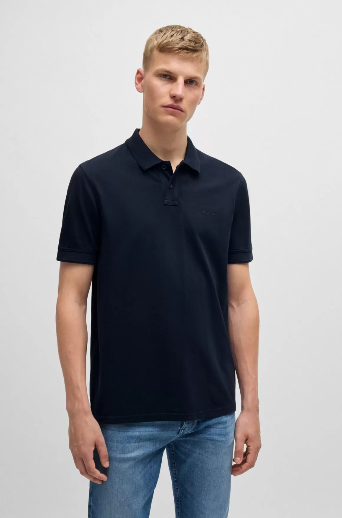HUGO BOSS Poloshirt I Bomuldspiqué Med Logoprint