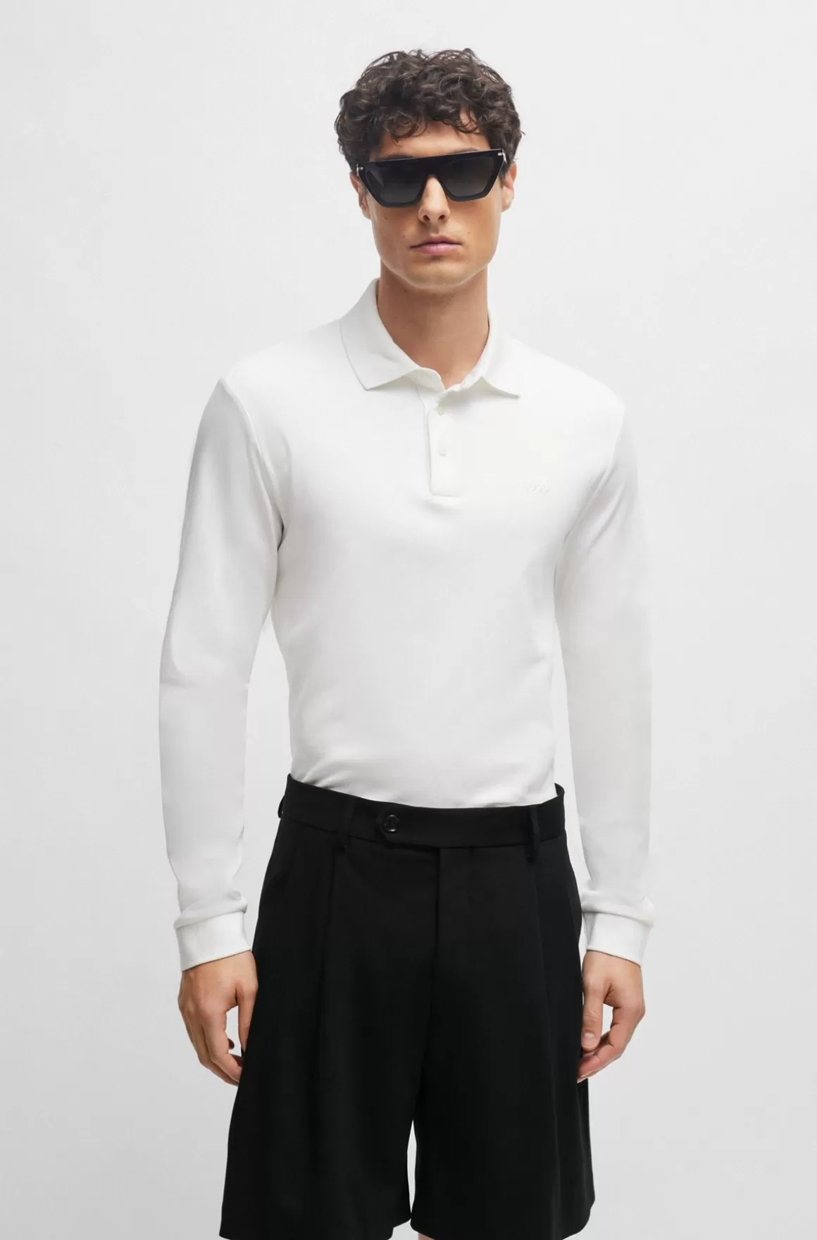 HUGO BOSS Poloshirt I Interlock-bomuld Med Broderet Logo