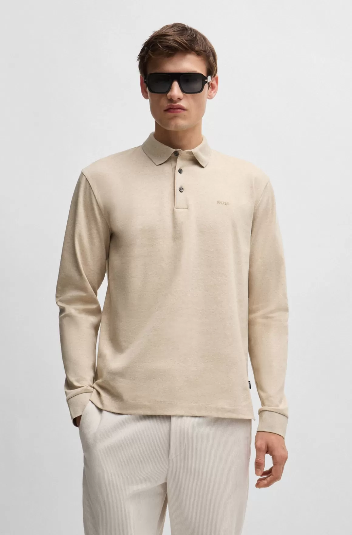 HUGO BOSS Poloshirt I Interlock-bomuld Med Broderet Logo
