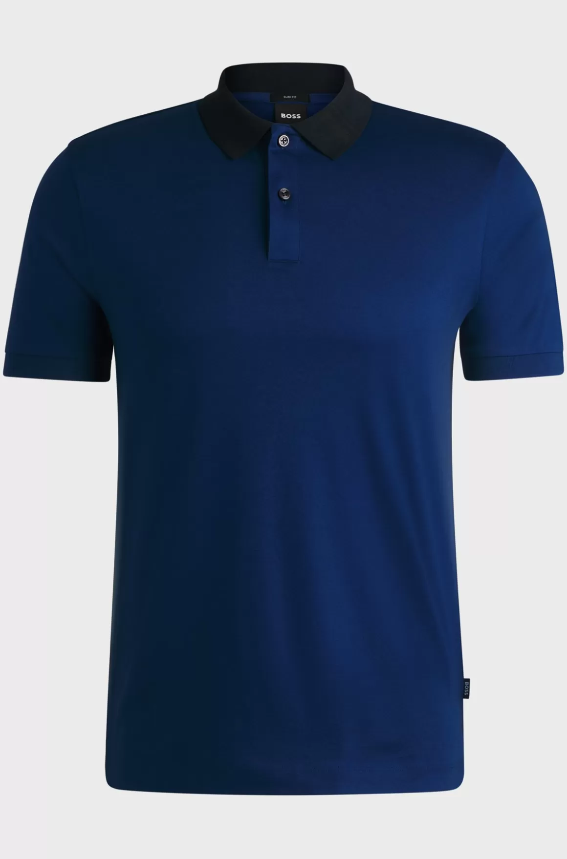 HUGO BOSS Poloshirt I Merceriseret Bomuld Med Slim Fit Og Striber På Kraven