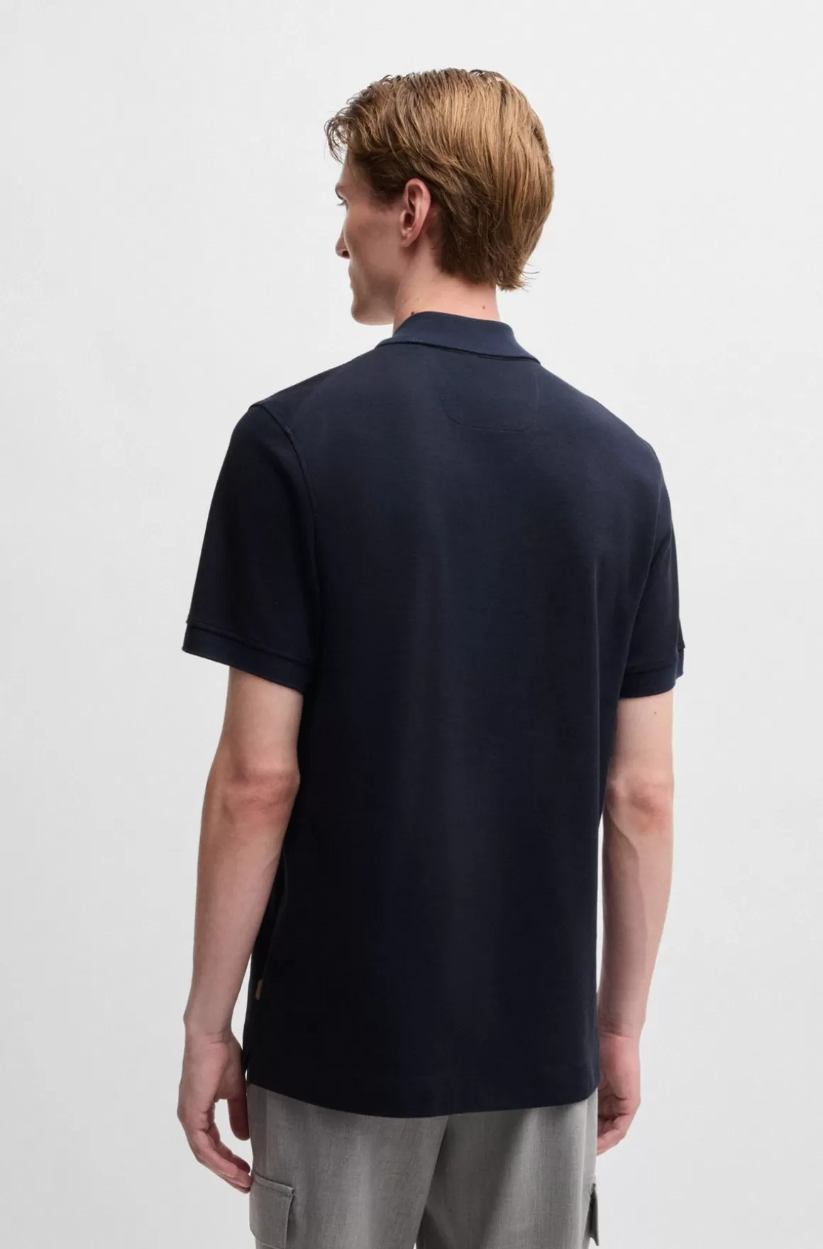 HUGO BOSS Poloshirt Med En Lynlås I Halsen I Bomuld Og Kashmir