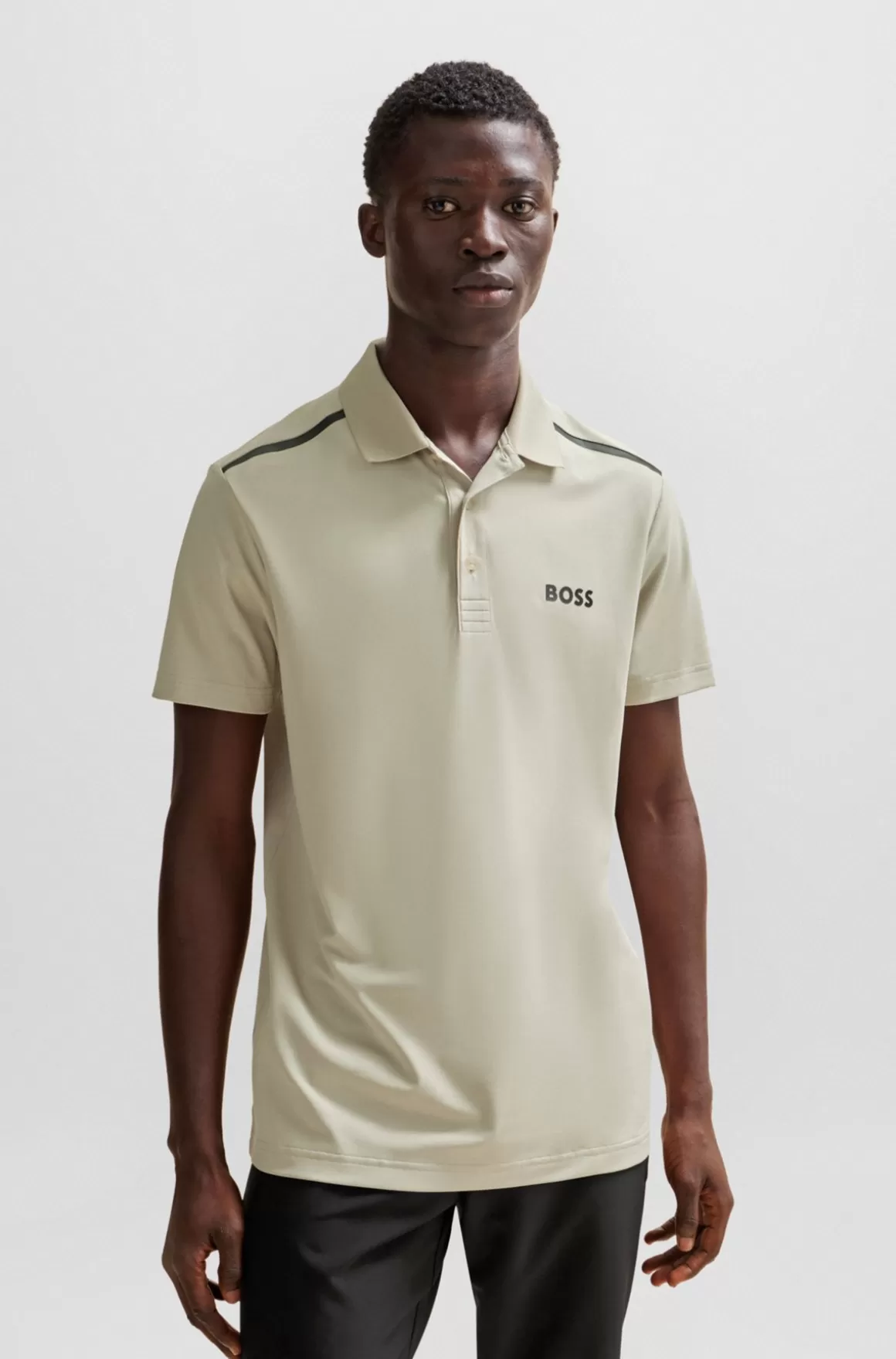 HUGO BOSS Poloshirt Med Performance-stræk Og Logo I Kontrastfarve