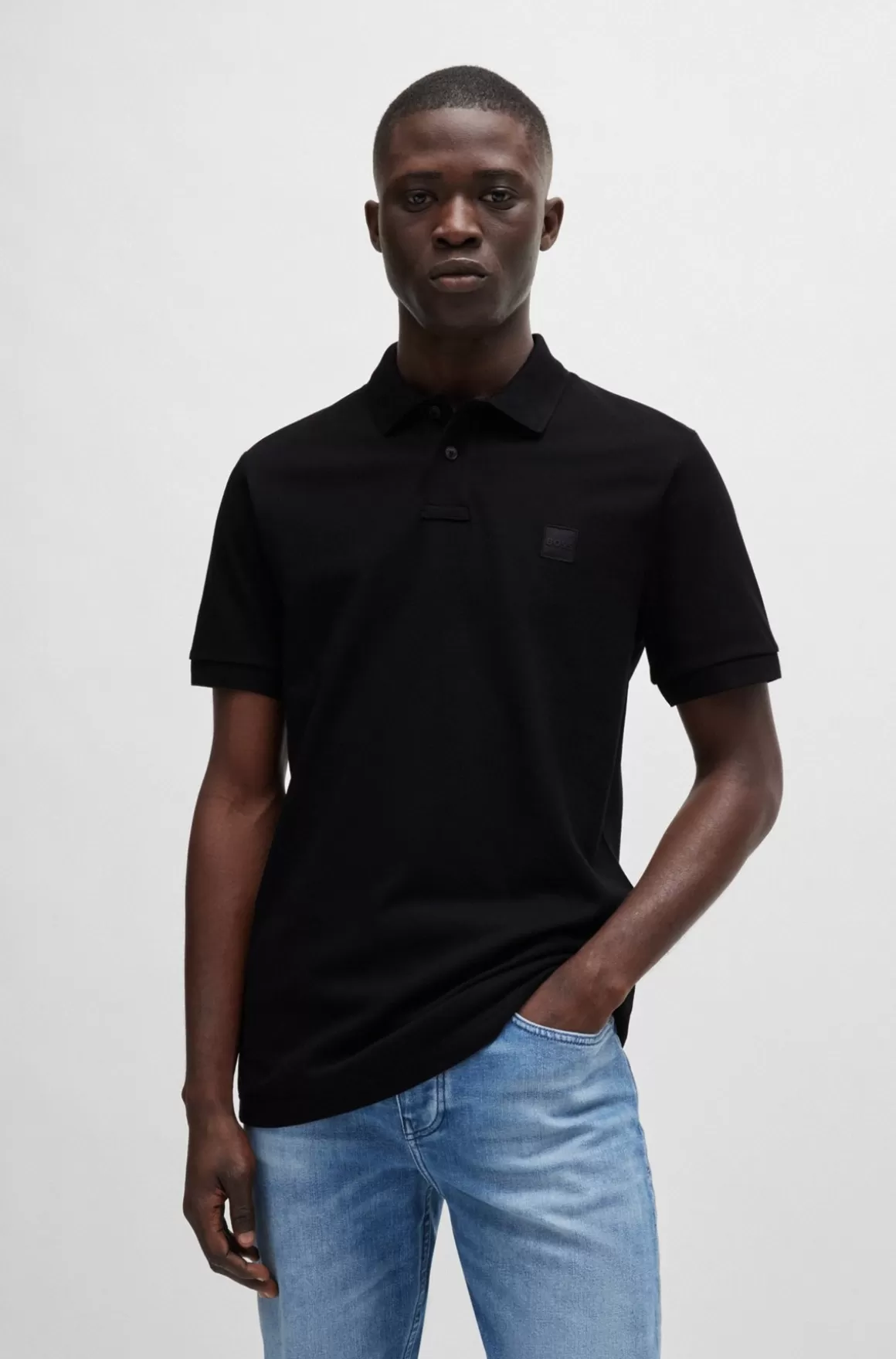 HUGO BOSS Poloshirt Med Slim Fit I Bomuld Med Stræk Og Logomærke