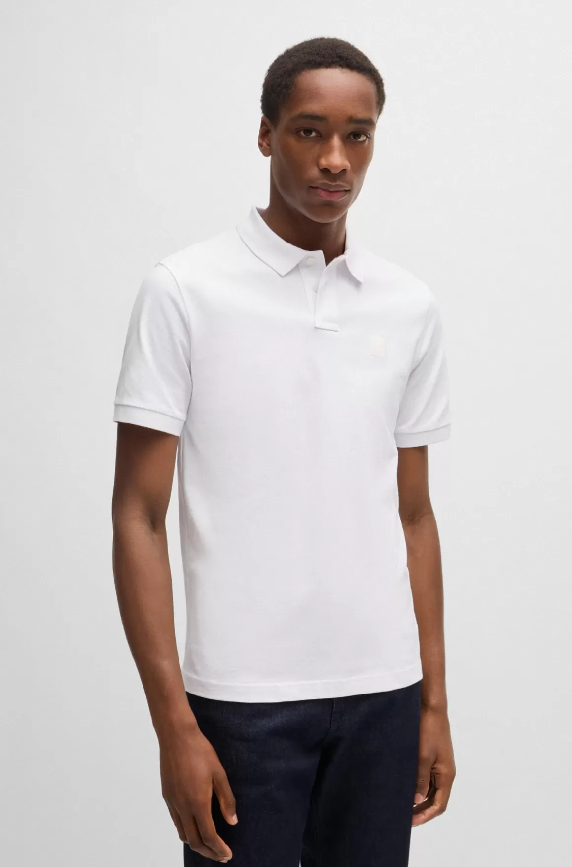 HUGO BOSS Poloshirt Med Slim Fit I Bomuld Med Stræk Og Logomærke