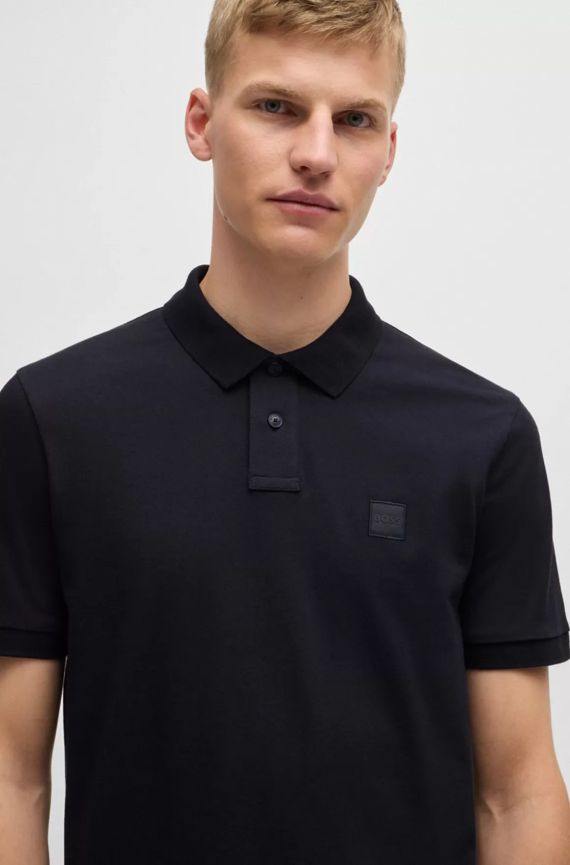 HUGO BOSS Poloshirt Med Slim Fit I Bomuld Med Stræk Og Logomærke