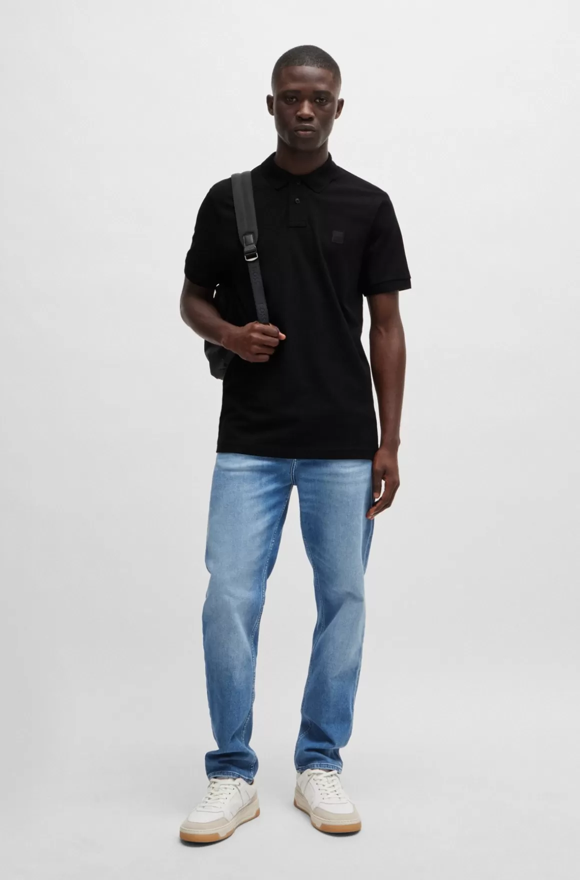 HUGO BOSS Poloshirt Med Slim Fit I Bomuld Med Stræk Og Logomærke