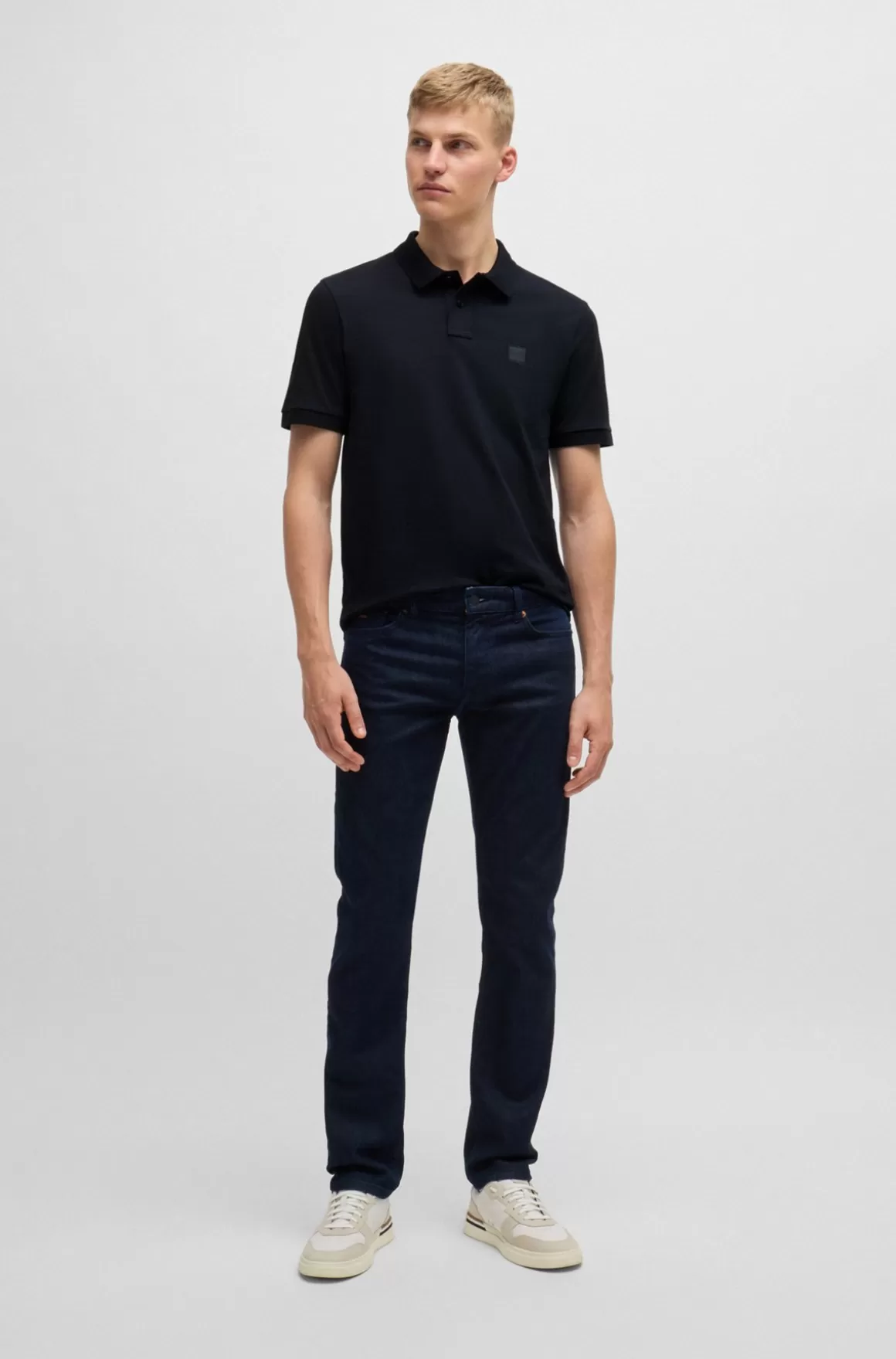 HUGO BOSS Poloshirt Med Slim Fit I Bomuld Med Stræk Og Logomærke