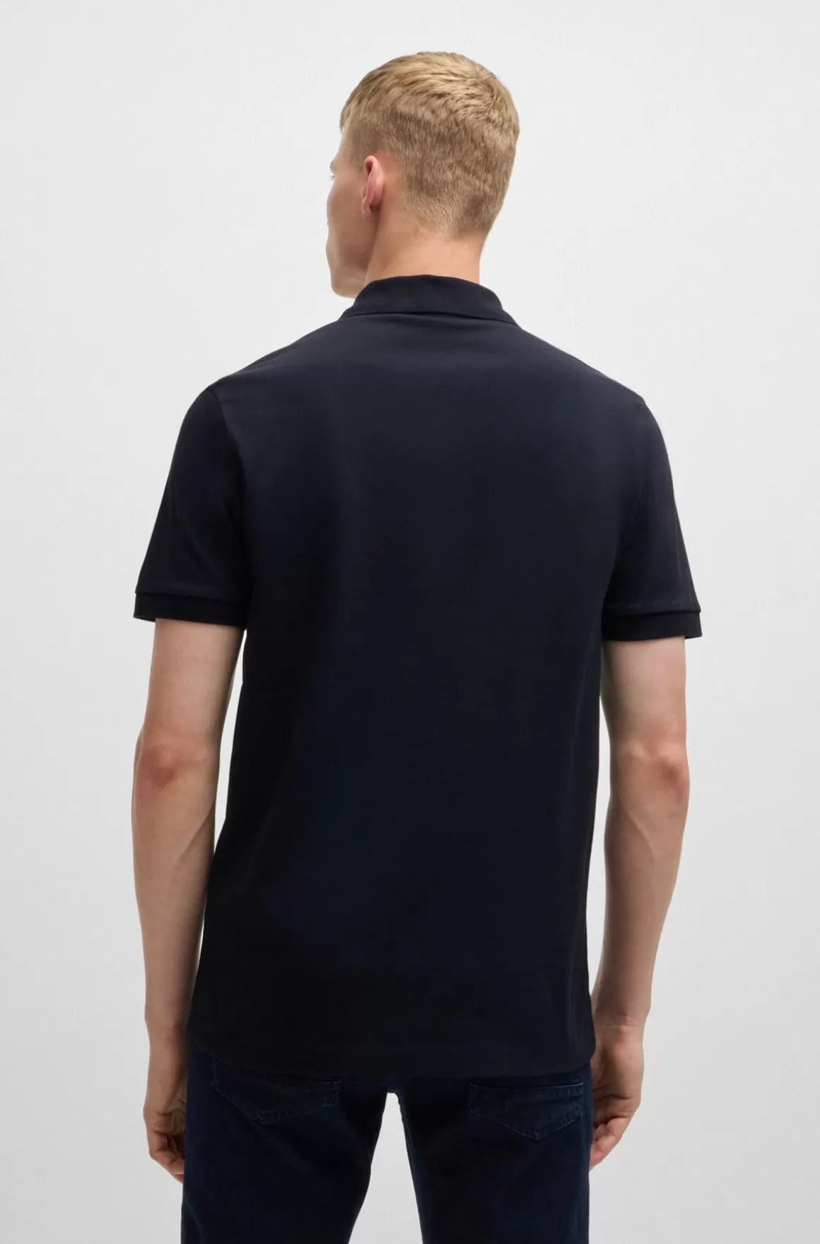 HUGO BOSS Poloshirt Med Slim Fit I Bomuld Med Stræk Og Logomærke
