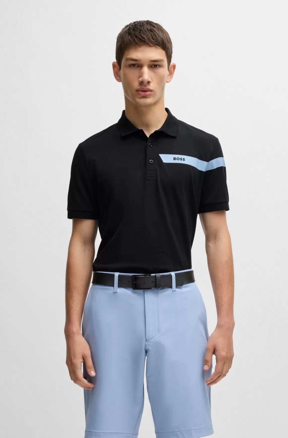 HUGO BOSS Poloshirt Med Slim Fit I Bomuldsblanding Med Logostribe
