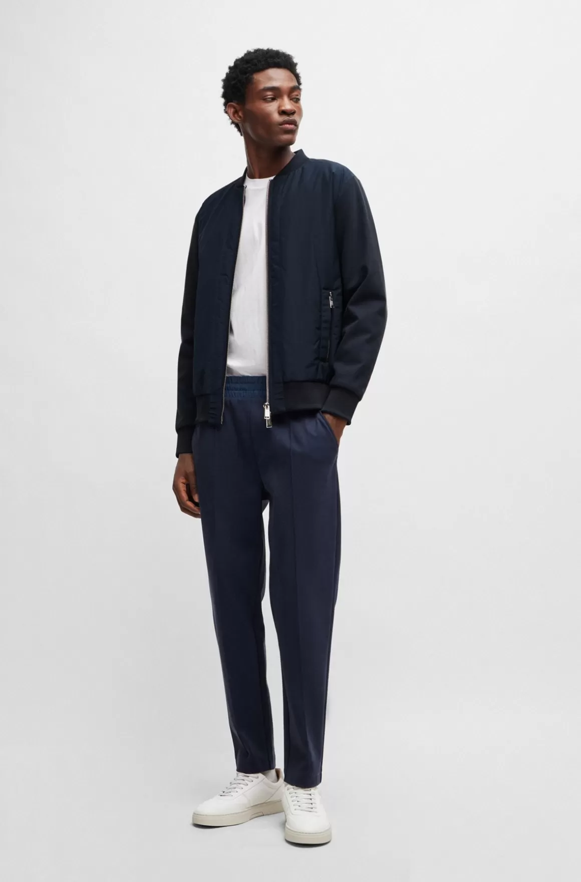 HUGO BOSS Porsche X BOSS-bomber-sweatshirt I Bomuld Med Stræk Og Blandede Materialer