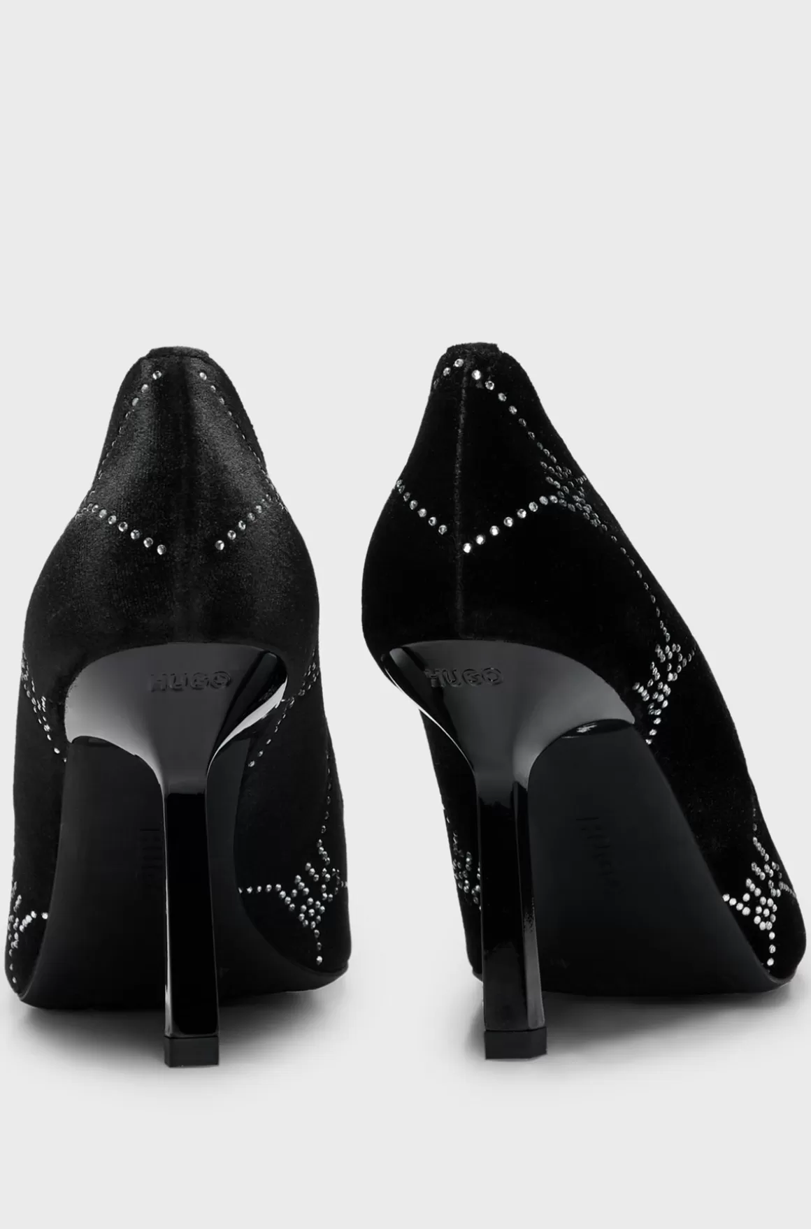 HUGO BOSS Pumps Med Velourlook Og Signatur-kædemotiv I Similisten