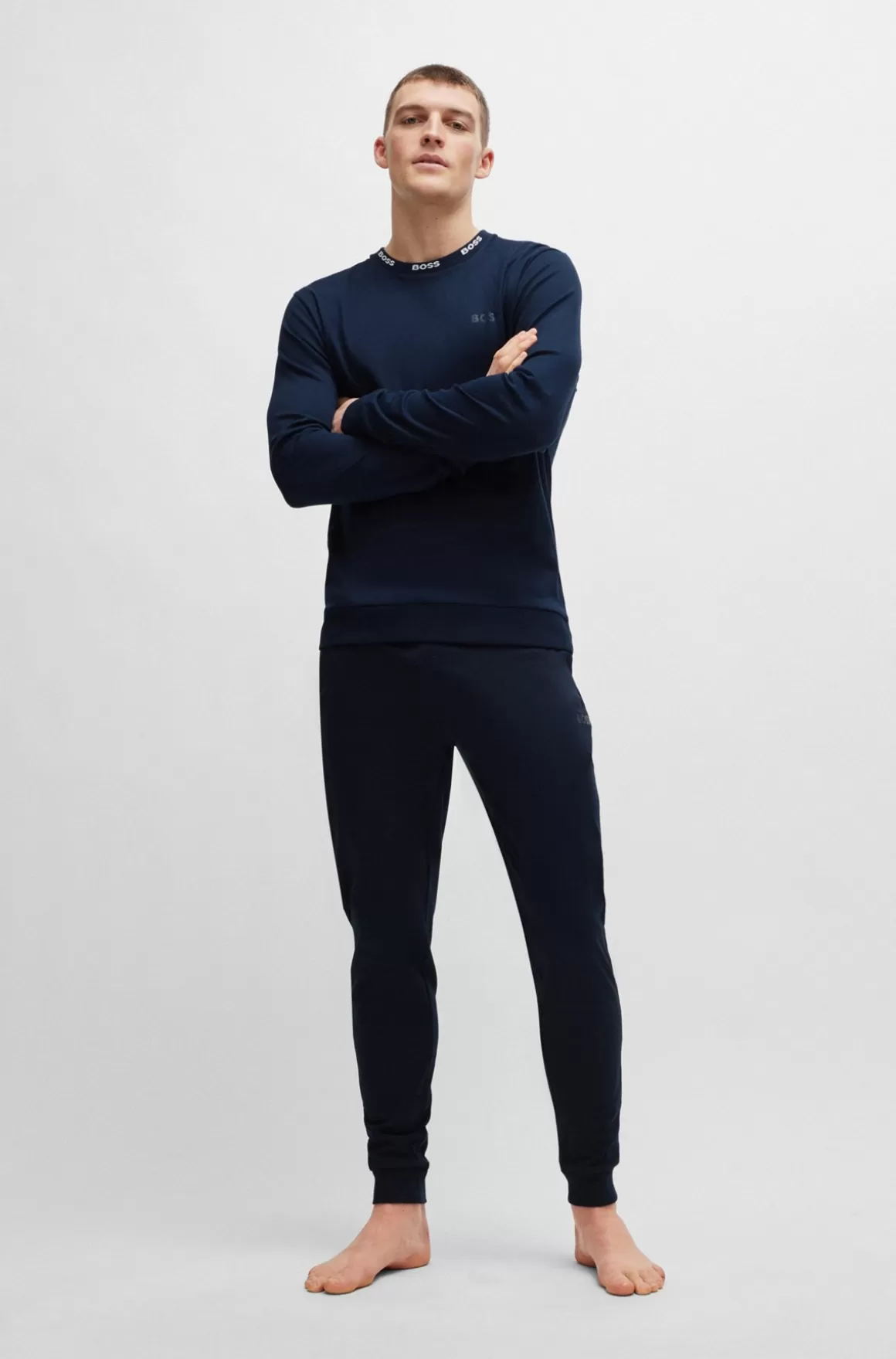 HUGO BOSS Pyjamas I Interlock-bomuld Med Logolinning